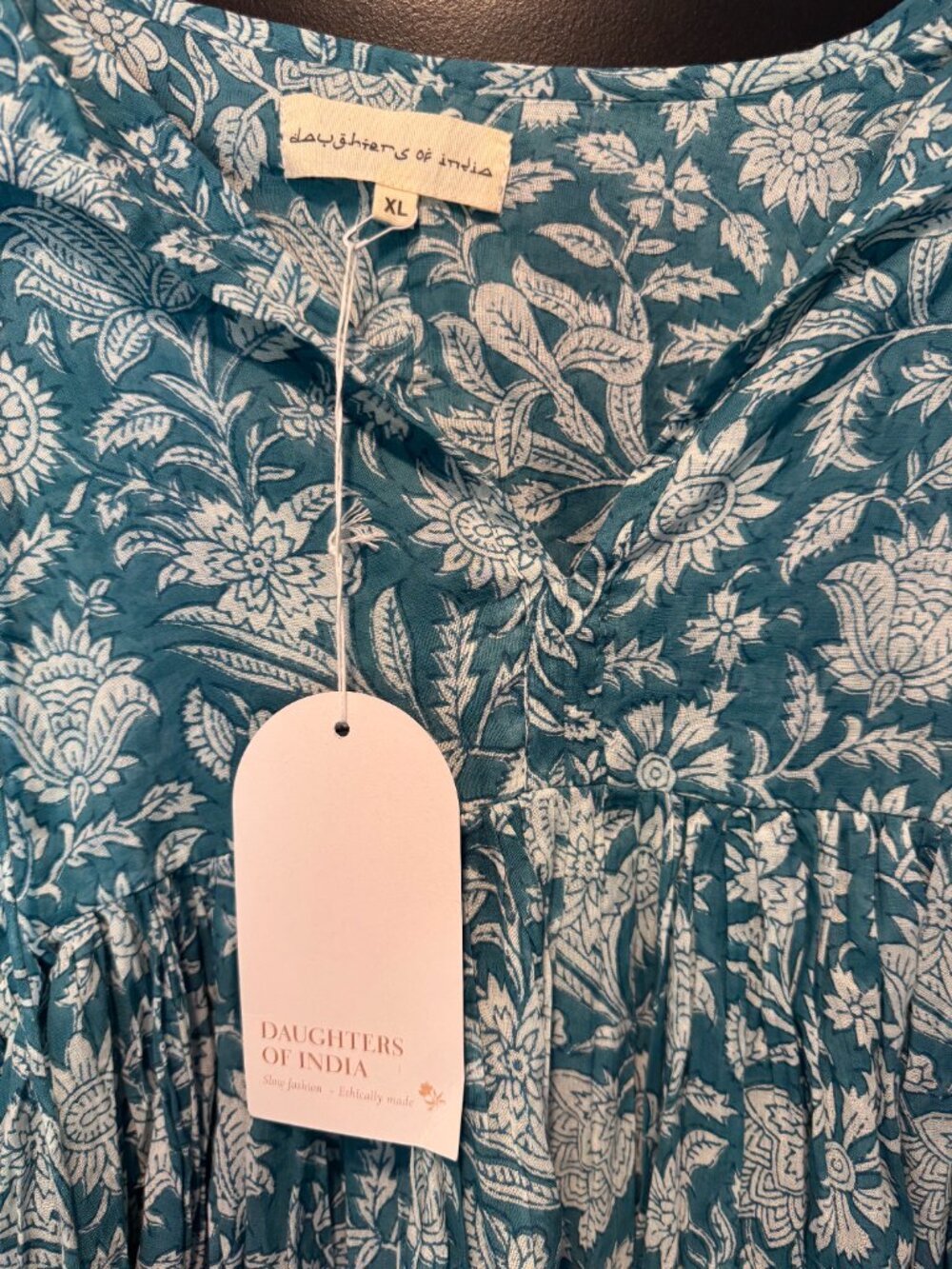 NWT - Daughters of India - Kyra Mini Dress Size XL (Ocean Blue) - Picture 5 of 6